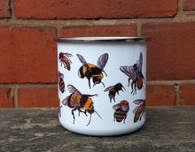 Load image into Gallery viewer, Bumble Bee enamel mug by Alice Draws The Line