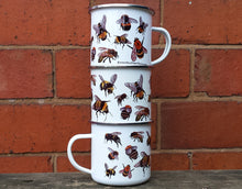 Load image into Gallery viewer, Bee enamel mug by Alice Draws The Line bees mug