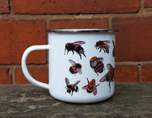 Load image into Gallery viewer, Bees enamel mug by Alice Draws The Line