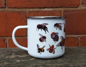 Bees enamel mug by Alice Draws The Line