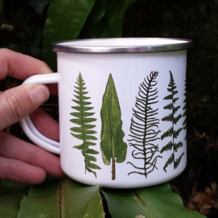 Fern enamel mug by Alice Draws The Line Mother's day gift, enamel mug