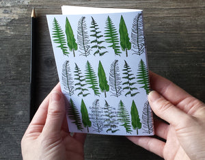Ferns and Bracken Notebook by Alice Draws The Line, A6 with 36 plain pages, recycled paper