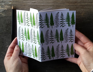 Ferns and Bracken Notebook by Alice Draws The Line, A6 with 36 plain pages, recycled paper