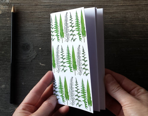 Ferns and Bracken Notebook by Alice Draws The Line, A6 with 36 plain pages, recycled paper