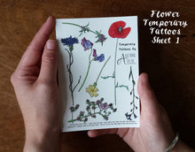 Load image into Gallery viewer, Botanical Flower tattoos by Alice Draws The Line