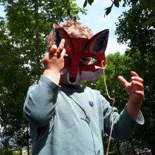 Load image into Gallery viewer, Fox mask by Alice Draws the Line for adults and children, party mask, dressing up, children&#39;s gift