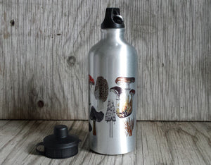 Fungi Water bottle by Alice Draws The Line, illustrated water bottle, mushroom water bottle,
