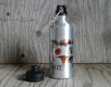 Load image into Gallery viewer, Fungi Water bottle by Alice Draws The Line, illustrated water bottle, mushroom water bottle,