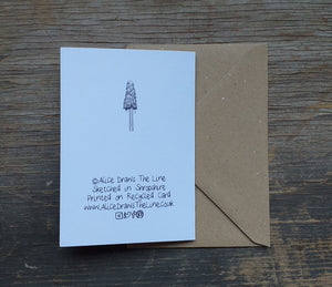 Fungi and mushrooms greeting card by Alice Draws the Line, recycled card
