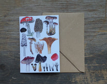 Load image into Gallery viewer, Fungi and mushrooms greeting card by Alice Draws the Line, recycled card