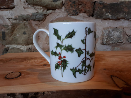Holly and Ivy China mug by Alice Draws The Line