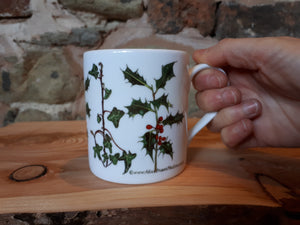 Holly and Ivy China mug by Alice Draws The Line
