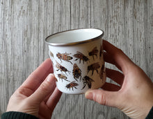 Load image into Gallery viewer, Honey Bees enamel mug by Alice Draws the Line, Honey bee illustration, beekeeper gift