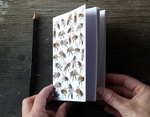 Honey Bees Notebook by Alice Draws The Line, A6 with 36 plain pages, recycled paper