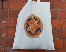 Load image into Gallery viewer, Mince Pie tote bag by Alice Draws The Line, festive food bag for life
