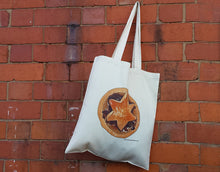 Load image into Gallery viewer, Mince Pie tote bag by Alice Draws The Line, festive food bag for life
