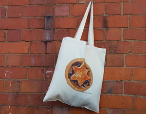 Mince Pie tote bag by Alice Draws The Line, festive food bag for life