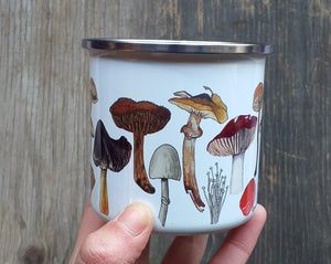 Mushrooms and Fungi enamel mug by Alice Draws The Line