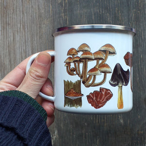 Mushrooms and Fungi enamel mug by Alice Draws The Line