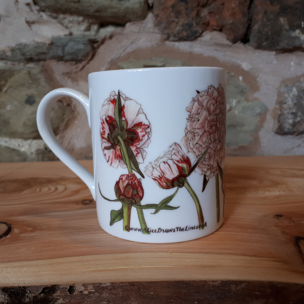 Peony China mug by Alice Draws The Line