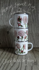 Peony China mug by Alice Draws The Line, pink peonies