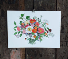 Load image into Gallery viewer, Bespoke botanical artwork of your wedding bouquet as a means of preserving it beyond the big day illustration by Alice Draws the Line