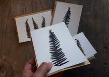 Load image into Gallery viewer, Printed bracken and gold foil Christmas cards by Alice Draws the Line, fern Christmas card,