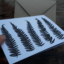 Load image into Gallery viewer, Printed bracken greeting card by Alice Draws the Line, blank inside