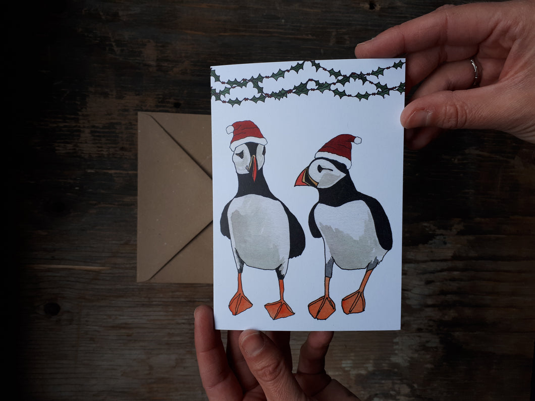Puffin Christmas Card by Alice Draws the Line