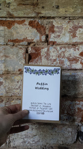 Puffin wedding card, set of three character cards by Alice Draws The Line
