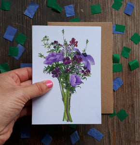 Purpleposy greeting card by Alice Draws the Line 