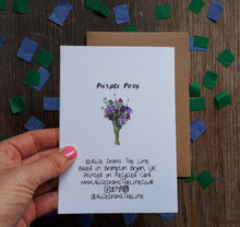 Load image into Gallery viewer, Purple posy card by Alice Draws the Line 