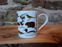 Load image into Gallery viewer, River creatures mug, illustrated river species feature on this china mug by Alice Draws The Line