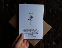 Load image into Gallery viewer, Roses bouquet greeting card by Alice Draws the Line, blank inside, wedding card, birthday card, mother&#39;s day card