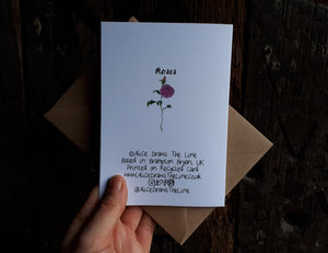Roses bouquet greeting card by Alice Draws the Line, blank inside, wedding card, birthday card, mother's day card