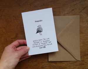 Seaside selection of cards by Alice Draws The Line, set of 3 greeting cards, printed on recycled card and blank inside