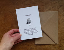 Load image into Gallery viewer, Seagull / Herring Gull greeting card, blank inside