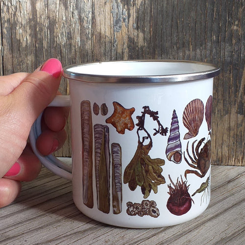 Seaside Enamel mug by Alice Draws The Line