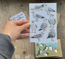 Load image into Gallery viewer, Seaside selection of cards by Alice Draws The Line, set of 3 greeting cards, printed on recycled card and blank inside