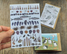 Load image into Gallery viewer, Seaside selection of cards by Alice Draws The Line, set of 3 greeting cards, printed on recycled card and blank inside