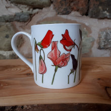 Load image into Gallery viewer, Sweet Peas China Mug by Alice Draws The Line