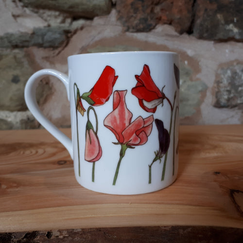 Sweet Peas China Mug by Alice Draws The Line