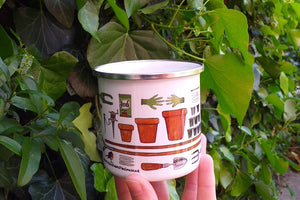 Allotment mug for gardeners by Alice Draws The Line, grow your own coffee cup