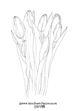 Load image into Gallery viewer, Garden flowers colouring in sheets