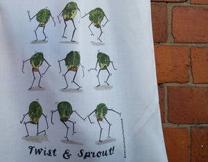 Twist and Sprout tote bag by Alice Draws The Line, reusable bag for life, Christmas Sprout design