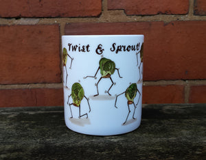 Twist and Sprout Christmas Mug design by Alice Draws The Line, Sprout lover gift