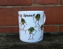 Load image into Gallery viewer, Twist and Sprout Christmas Mug design by Alice Draws The Line, Sprout lover gift