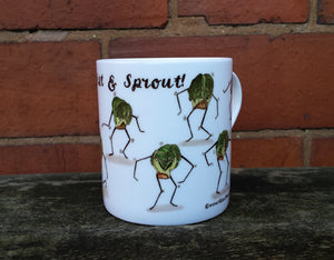 Twist and Sprout Christmas Mug design by Alice Draws The Line, Sprout lover gift