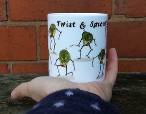 Twist and Sprout Christmas Mug design by Alice Draws The Line, Sprout lover gift
