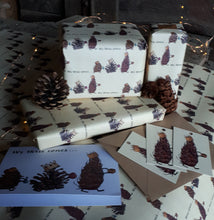 Load image into Gallery viewer, We Three Cones Christmas Wrapping Paper and gift tags by Alice Draws The Line